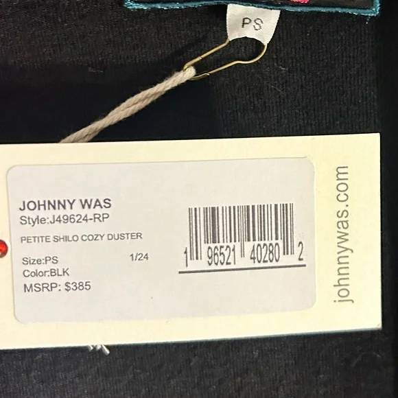 NWT Johnny Was Shilo Cozy Duster